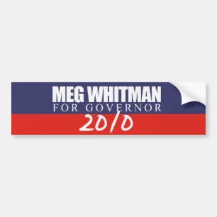 Autocollant De Voiture Meg Whitman pour le gouverneur 2010