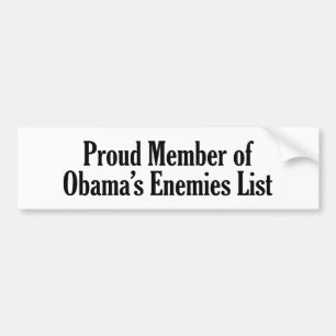 Autocollant De Voiture Membre fier de la liste des ennemis d'Obama