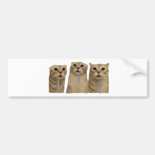 Autocollant De Voiture Mème des triples chats idiots baveux