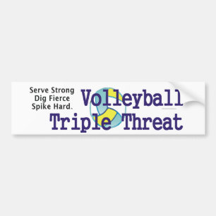 Autocollant De Voiture Menace SUPÉRIEURE de triple de volleyball