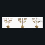 Autocollant De Voiture menorah or<br><div class="desc">Menora, channukah, or métallique, hannukah, hébreu, fêtes, juif, juif, judaïsme, menorah, chanouka, hannuka, channuka, christmukah, christmukah, judaïa rabbin</div>