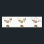Autocollant De Voiture menorah or<br><div class="desc">Menora,  channukah,  or métallique,  hannukah,  hébreu,  fêtes,  juif,  juif,  judaïsme,  menorah,  chanouka,  hannuka,  channuka,  christmukah,  christmukah,  judaïa rabbin</div>
