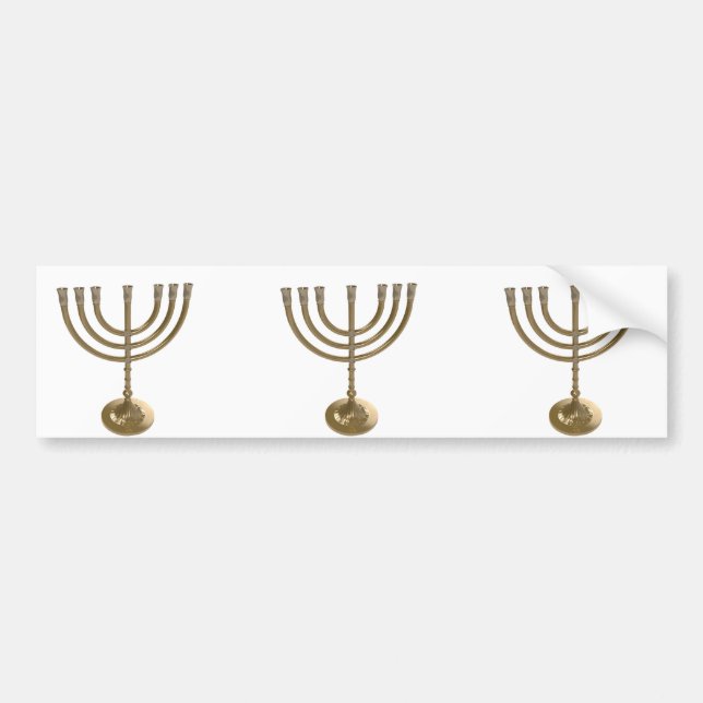 Autocollant De Voiture menorah or (Devant)