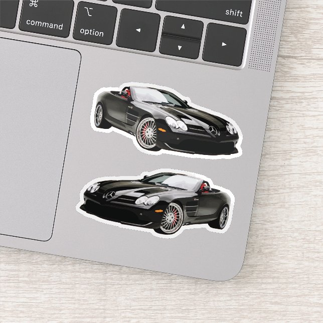 Autocollant de voiture Mercedes noir (Détail)