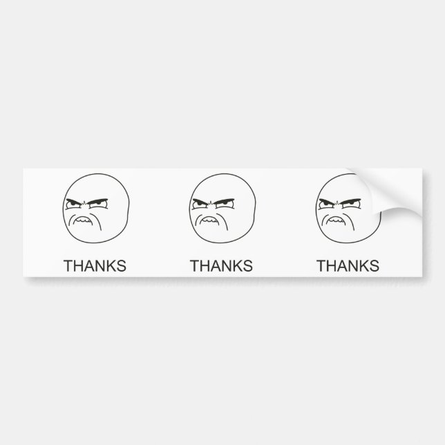 Autocollant De Voiture Merci Meme - adhésif pour pare-chocs (Devant)