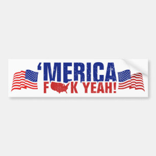Autocollant De Voiture 'Merica Fck ouais ! Drôle et patriotique