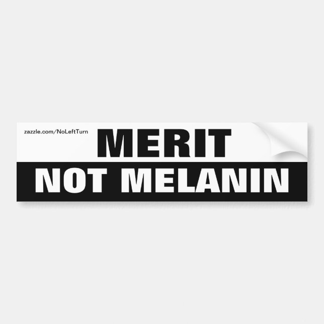 Autocollant De Voiture Mérite pas mélanine (Devant)