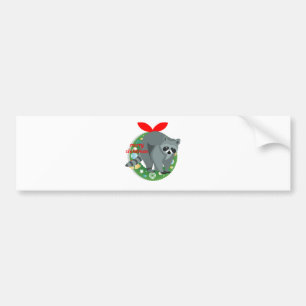 Autocollant De Voiture merry christmas raccoon