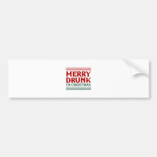 Autocollant De Voiture Merry Drunk Je suis Noël Idée cadeau pour Noël