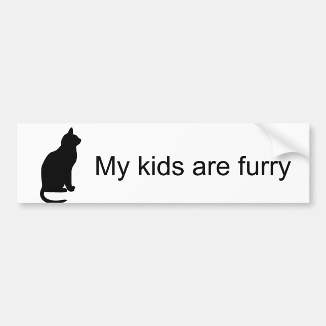 Autocollant De Voiture Mes enfants sont furry (Silhouette de chat) Sticke (Devant)