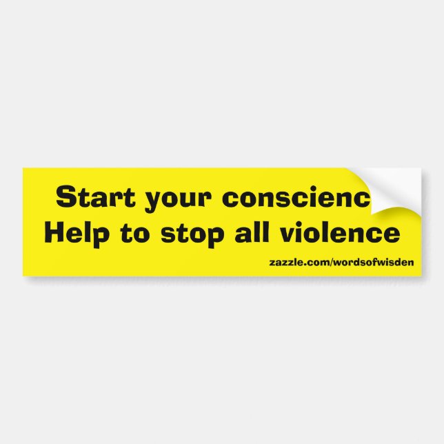 Autocollant De Voiture Message contre toute violence (Devant)