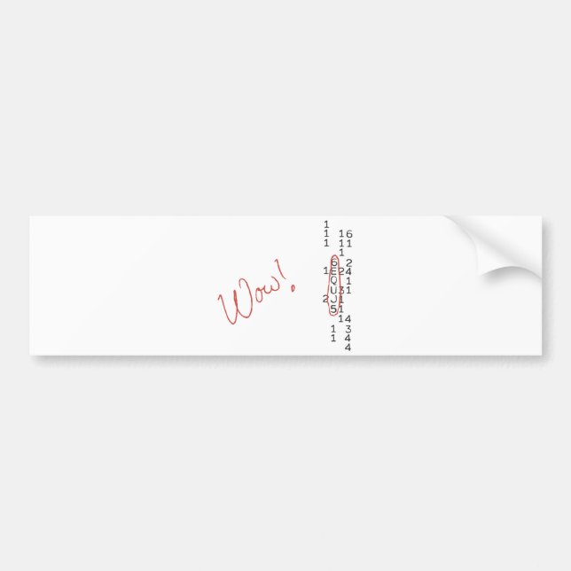 Autocollant De Voiture Message de SETI de signal de wow (Devant)