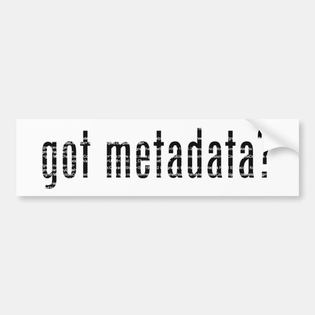 Autocollant De Voiture méta-données obtenues ? <gmi:MI_Metadata>? (Devant)
