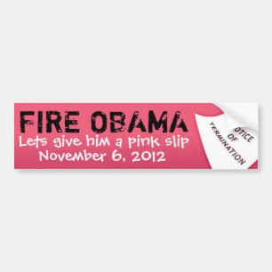 Autocollant De Voiture METTEZ LE FEU À OBAMA, le 6 novembre 2012, laisse