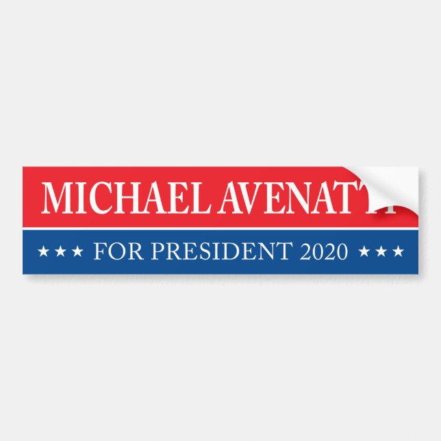 Autocollant De Voiture Michael Avenatti pour le président 2020 (Devant)