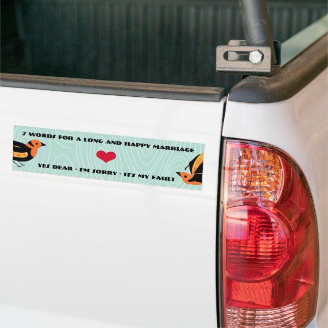 Autocollant De Voiture Mignonnes Oiseaux 7 Mots Pour Un Mariage Long Et H (Sur camion)