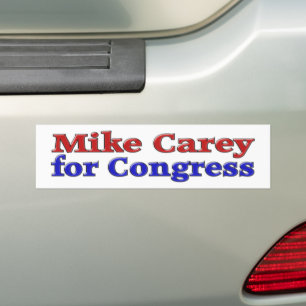 Autocollant De Voiture Mike Carey pour Congrès rouge bleu texte 