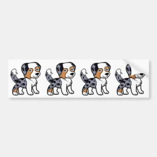 Autocollant De Voiture Miniature American Shepherd Blue Merle avec queue