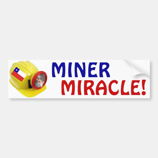 AUTOCOLLANT DE VOITURE MIRACLE DE MINEUR ! (Devant)