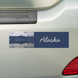 Autocollant De Voiture Misty Alaskan Sea dans les tons bleu
