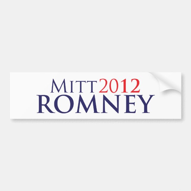 Autocollant De Voiture Mitt Romney 2012 (Devant)