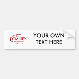 Autocollant De Voiture Mitt Romney a commandité par l'un percent.png