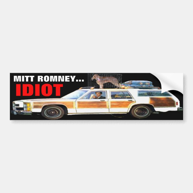 AUTOCOLLANT DE VOITURE MITT ROMNEY… ADHÉSIF POUR PARE-CHOCS D'IDIOT (Devant)