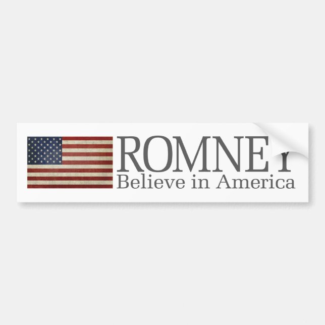 Autocollant De Voiture Mitt Romney - Croyez en l'Amérique (Devant)