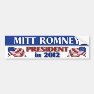 Autocollant De Voiture Mitt Romney Président en 2012