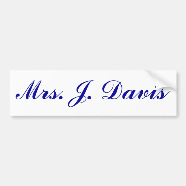 Autocollant De Voiture Mme J. Davis (Devant)