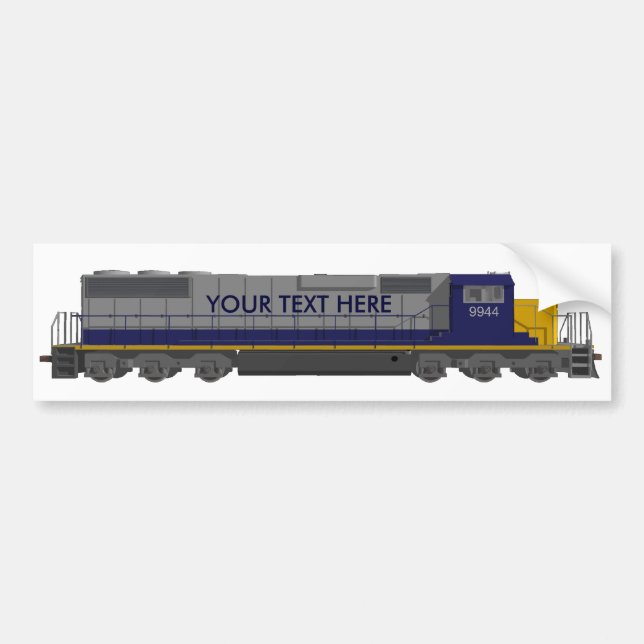 Autocollant De Voiture modèle 3D : Moteur de train : Chemin de fer : (Devant)