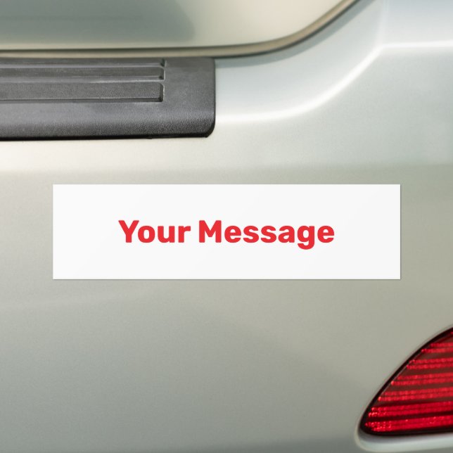 Autocollant De Voiture Modèle de texte de message simple blanc et rouge (En voiture)