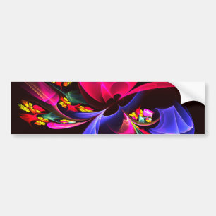 Autocollant De Voiture Moderne coloré Floral Abstrait Art Motif #06