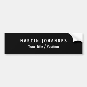 Autocollant De Voiture Moderne Minimaliste Élégant Simple Noir & Blanc