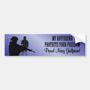 Autocollant De Voiture Mon ami protège votre liberté (marine Girlfrien