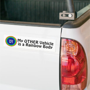 Autocollant De Voiture Mon Autre Véhicule Est un Corps Arc-en-Ciel Drôle