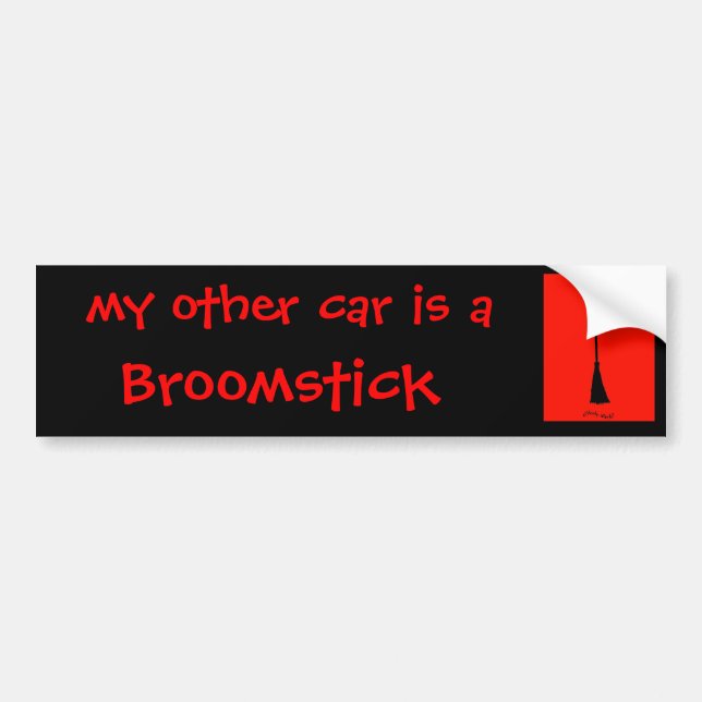 Autocollant De Voiture Mon autre voiture est un Sticker Bumper Broomstick (Devant)