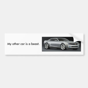 Autocollant De Voiture Mon autre voiture est une bête. /Silver
