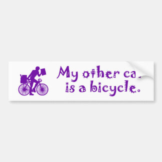 Autocollant De Voiture Mon autre voiture est une bicyclette