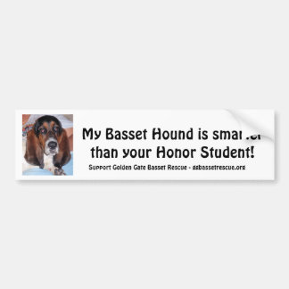 Autocollant De Voiture Mon Basset Hound est plus futé que .....