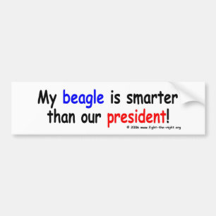 Autocollant De Voiture Mon beagle est plus futé que notre président