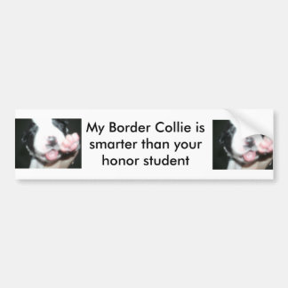 Autocollant De Voiture Mon border collie est plus futé que votre honneur