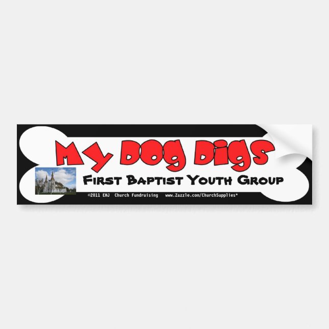 Autocollant De Voiture Mon chien creuse l'adhésif pour pare-chocs de (Devant)