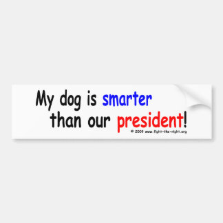 Autocollant De Voiture Mon chien est plus futé que notre président