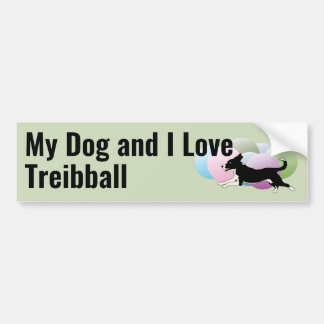 Autocollant De Voiture Mon chien et moi aimons Treibball Mutt