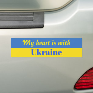 Autocollant De Voiture Mon coeur est avec l'Ukraine