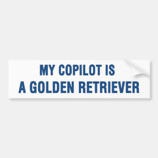Autocollant De Voiture Mon copilote est un Golden Retriever