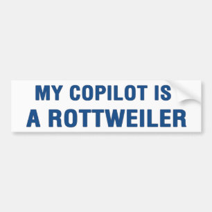 Autocollant De Voiture Mon copilote est un Rottweiler