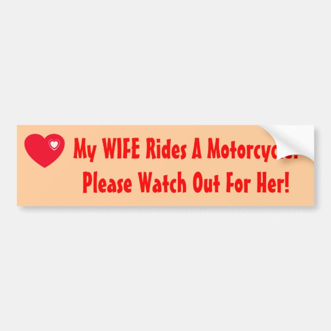 Autocollant De Voiture Mon ÉPOUSE monte une moto ! (Devant)