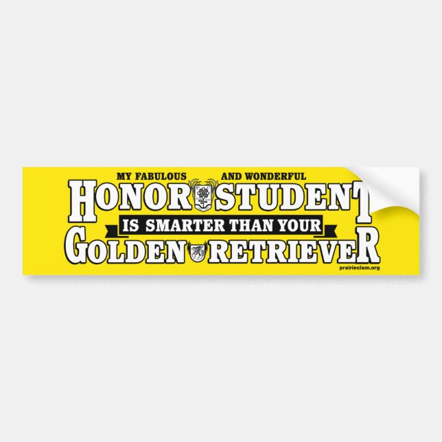 Autocollant De Voiture Mon étudiant d'honneur fabuleux et merveilleux est (Devant)